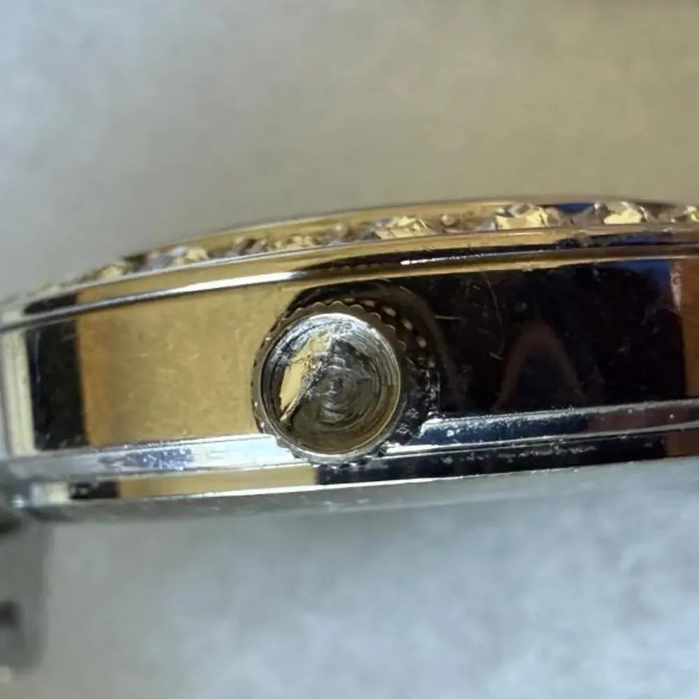 Fossil silver watch with diamond